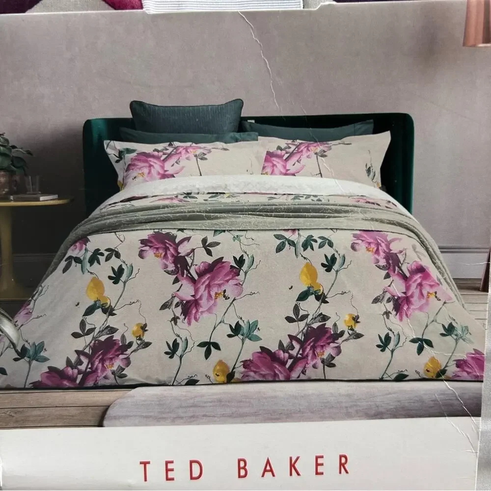 Ted Baker Citrus Bloom Full / Queen Comforter Set + 2 Std Pillow Sham Floral NEW